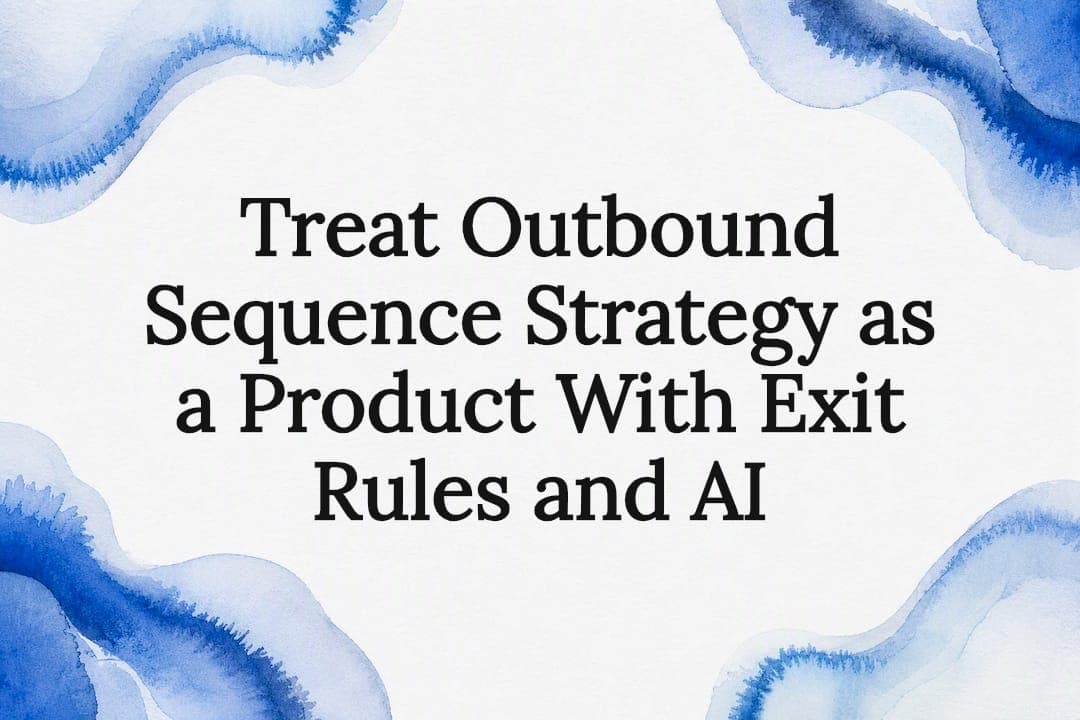 Treat Outbound Sequence Strategy as a Product With Exit Rules and AI