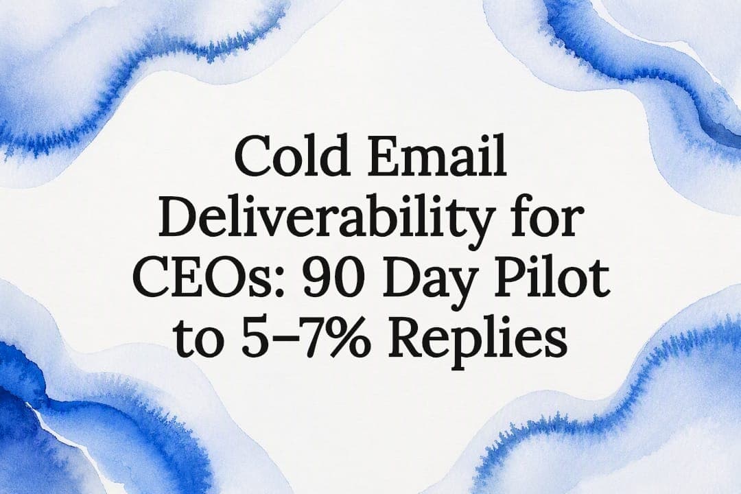 Cold Email Deliverability for CEOs: 90 Day Pilot to 5–7% Replies