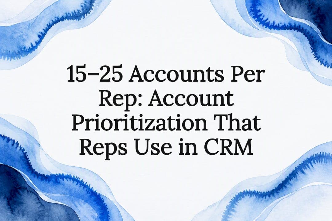 15–25 Accounts Per Rep: Account Prioritization That Reps Use in CRM
