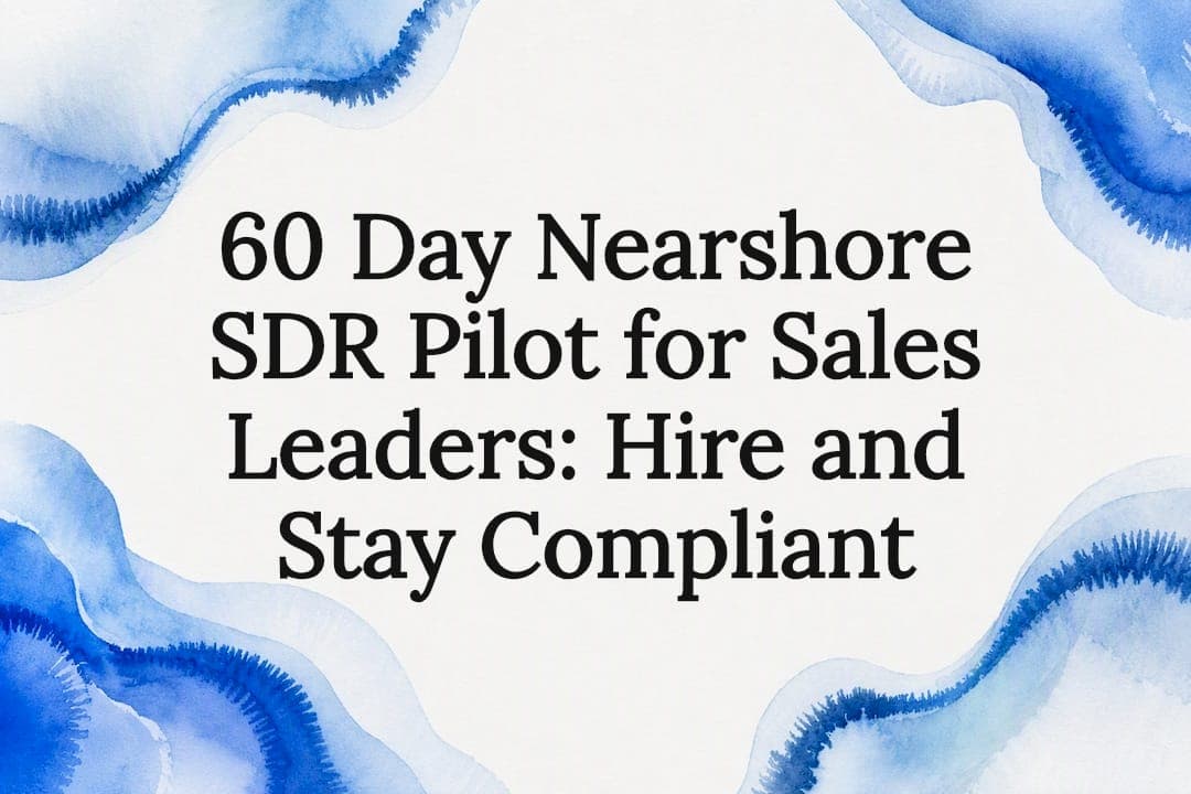60 Day Nearshore SDR Pilot for Sales Leaders: Hire and Stay Compliant