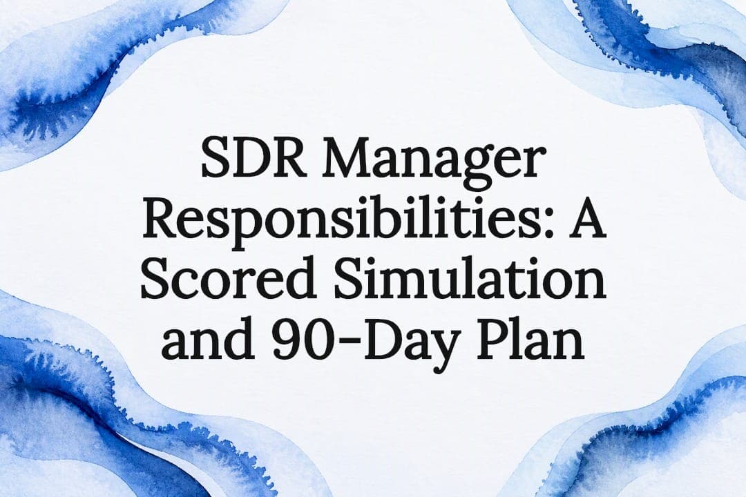 SDR Manager Responsibilities: A Scored Simulation and 90-Day Plan